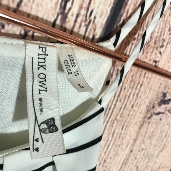 Pink Owl Dress L Striped Thin Straps - Picture 4 of 6